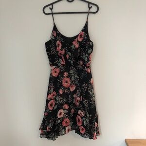 Black Swan Dress with Roses XS